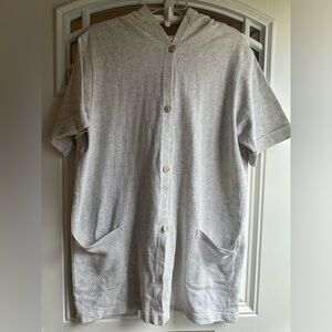 Tan Size L Swim Cover Up Botton Down